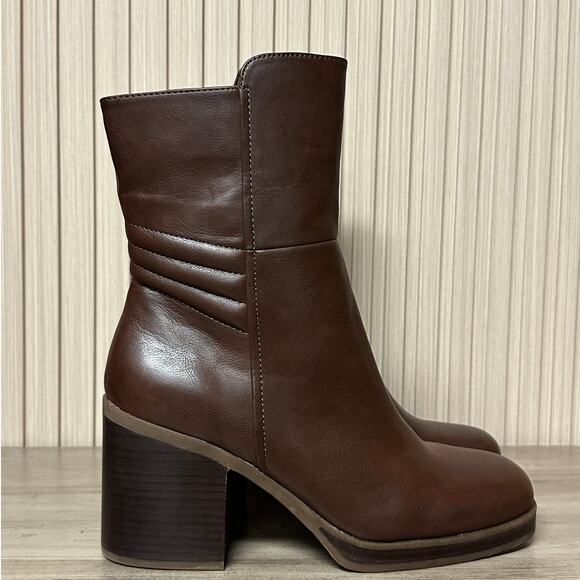 Korks Shoes - Korks by Kork-Ease Moergan Brown Block Heel Boots Women’s Size 9.5M